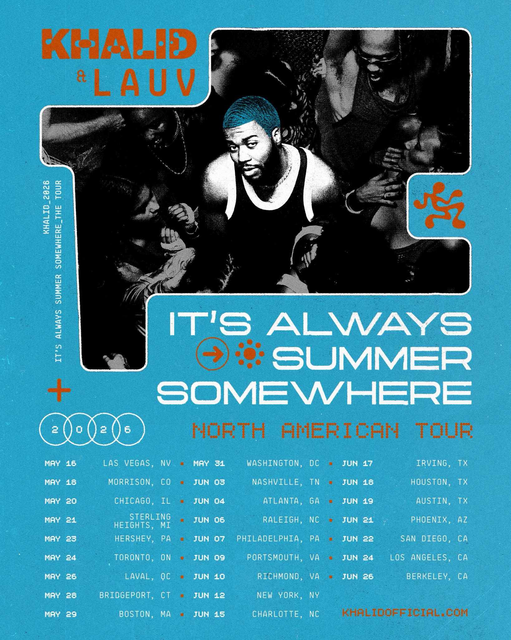 Khalid It's Always Summer Somewhere Tour Poster 2026